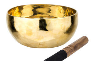 Поющая чаша Тибетская Singing bowl Ручная холодная ковка 24/24/11.7 см Бронза полированная (27398)