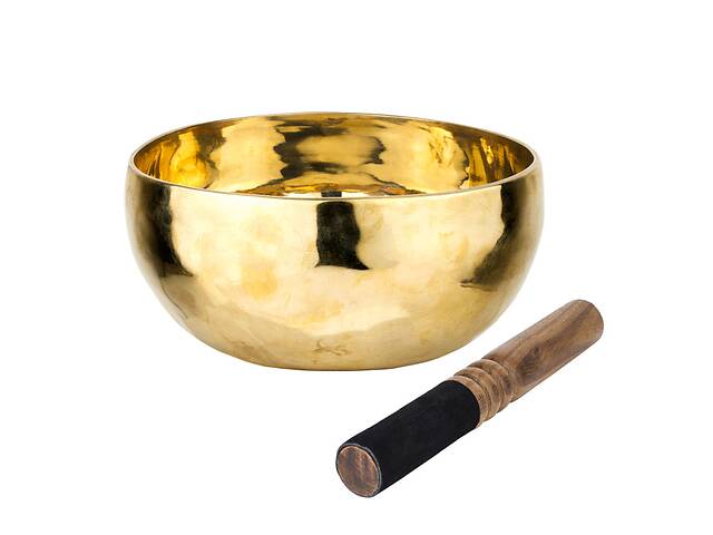 Співоча чаша Тибетська Singing bowl Ручна холодна ковка 24/24/11.7 см Бронза полірована (27398)