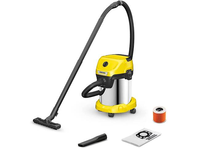 Профессиональный пылесос Karcher wd 3 S Premium inox с контейнером Купи уже сегодня!