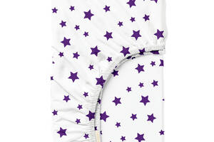 Простыня на резинке 160х200 см PURPLE STARS Cosas фиолетовый