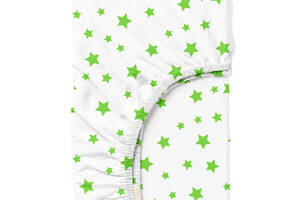 Простыня на резинке в детскую кроватку 60х120 см GREEN STARS Cosas Зеленый