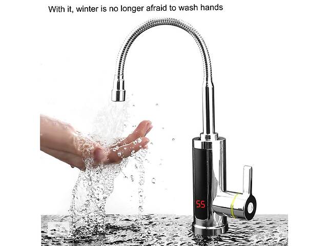 Проточний водонагрівач Гнучкий кран з хром.пластик Delimano RX-011-1 - Фото 3