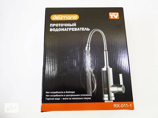 Проточний водонагрівач Гнучкий кран з хром.пластик Delimano RX-011-1 - Фото 6