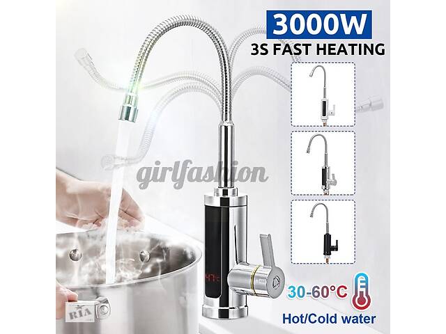 Проточний водонагрівач Гнучкий кран з хром.пластик Delimano RX-011-1 - Фото 9