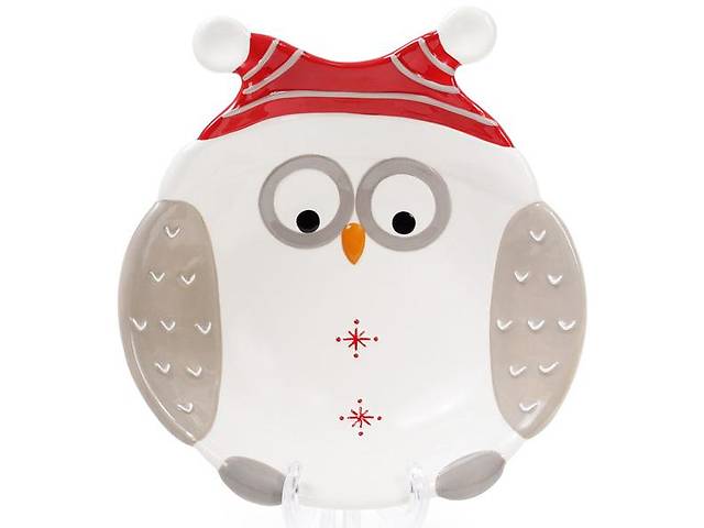 Пиала Bona ceramic Сова в шапке 550 мл белая сова в красном колпаке DP40673