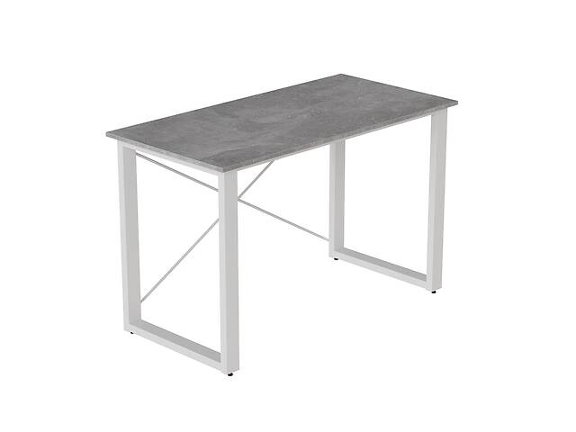 Письменный стол Ferrum-decor Драйв 750x1000x600 Белый металл ДСП Бетон 16 мм (DRA021)