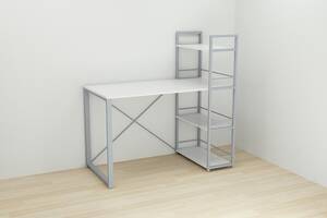 Письменный стол Ferrum-decor Конект c этажеркой 75x120x60 см Бело-серый (XK00193)