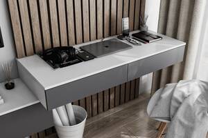 Письменный стол подвесной Gusar Т-222 1200x500х160 мм 16 мм Белый/Антрацит