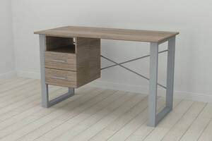 Письменный стол с ящиками Ferrum-decor Оскар 750x1200x600 металл Серый ДСП Сонома Трюфель 16 мм (OSK0019)