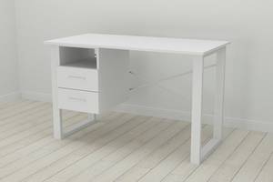 Письменный стол с ящиками Ferrum-decor Оскар 750x1200x700 металл Белый ДСП Белое 16 мм (OSK0050)