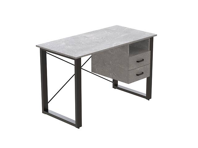 Письменный стол с ящиками Ferrum-decor Оскар 750x1200x600 металл Черный ДСП Бетон 16 мм (OSK0007)