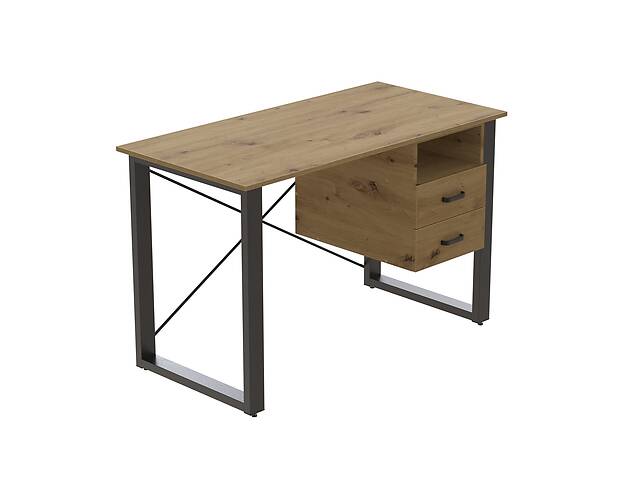 Письменный стол с ящиками Ferrum-decor Оскар 750x1200x700 металл Черный ДСП Дуб Артизан 16 мм (OSK0048)