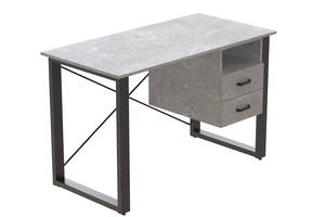 Письменный стол с ящиками Ferrum-decor Оскар 750x1200x700 металл Черный ДСП Бетон 16 мм (OSK0049)