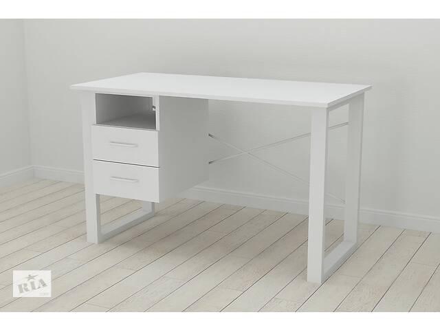 Письменный стол с ящиками Ferrum-decor Оскар 750x1400x600 металл Белый ДСП Белое 16 мм (OSK0029)
