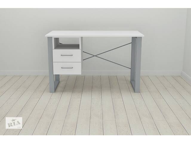 Письменный стол с ящиками Ferrum-decor Оскар 750x1400x700 металл Серый ДСП Белое 16 мм (OSK0078)