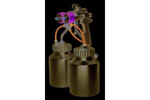 Пистолет покрасочный пневматический HVLP 1,3 (2 бачка, 2 форсунки) AUARITA PT-29B-1.3