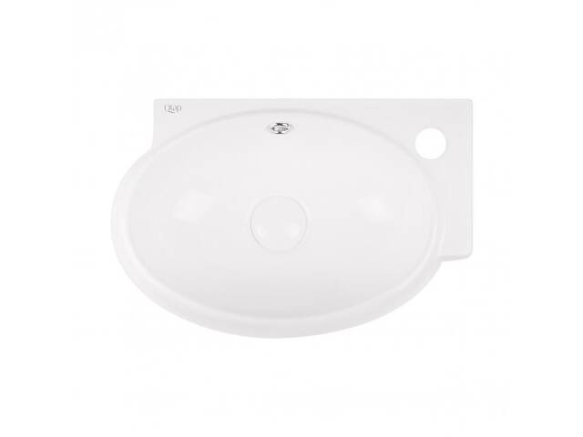 Раковина Qtap Leo 430x290x140 White з донним клапаном QT11115011RW