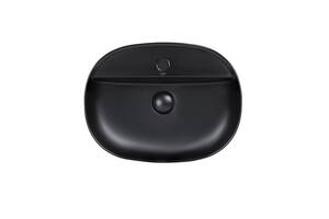 Раковина-чаша Qtap Scorpio 505х385х120 Matt black з донним клапаном QT142202MBMB