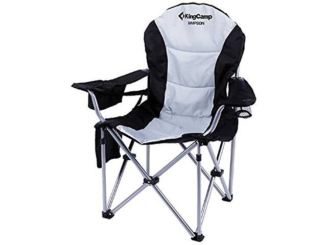 Раскладное кресло KingCamp Deluxe Hard Arms Chair BLACK/MID GREY (KC3888 BLACK/MID GREY)