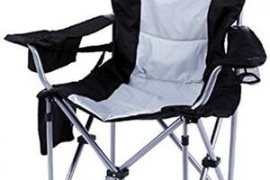 Раскладное кресло KingCamp Deluxe Hard Arms Chair Черный (1026-KC3888 BLACK/MID GRE)