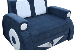 Раскладной детский диванчик машинка Ribeka Фаэтон с подлокотниками Синий (25M02)