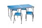 Раскладной туристический стол для пикника со стульями складной стол и 4 стула Easy Campi Синий+Мангал+Палатка 2 места...