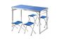 Раскладной туристический стол для пикника со стульями в чемодане усиленный складной и 4 стула Easy Campi Синий + Зонт...