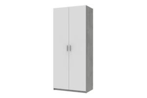 Распашной шкаф для одежды Кен Doros цвет Бетон / Белый 2 двери ДСП 90х52х210 (80737020)