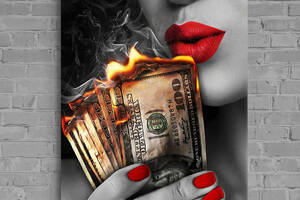 Репродукция картины Девушка с горящими деньгами HolstPrint RK0321 размер 60 x 90 см
