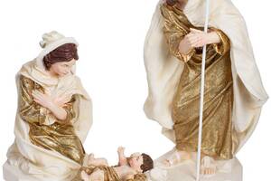 Рождественская композиция 'Вертеп' 42см набор 3 фигуры, королевский золотой