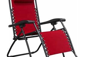 Садовое кресло Шезлонг до 120 кг Bonro СПА-167A красный