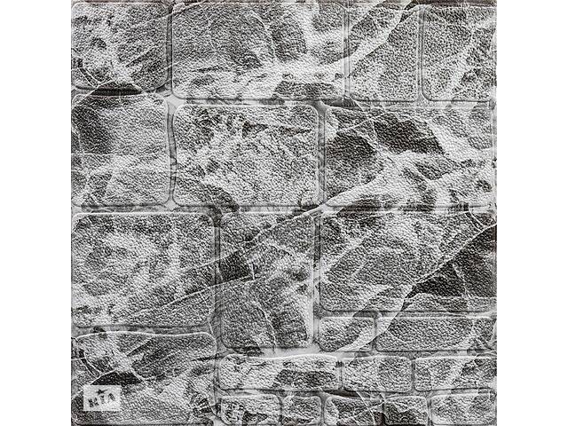 Самоклеящаяся декоративная 3D панель камень черно-белый мрамор 700х700х7мм (154) SW-00000219
