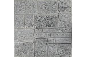 Самоклеящаяся декоративная 3D панель камень серебро 700х700х6мм (153) SW-00000187