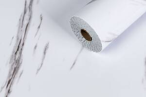 Самоклеящаяся виниловая плитка в рулоне белый мрамор с прожилками 3000х600х2мм (SW-00001285)