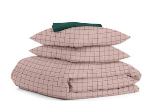 Семейная постель с простыней на резинке ROSE GEOMETRY CS6 Cosas розовый 2х160х220 см
