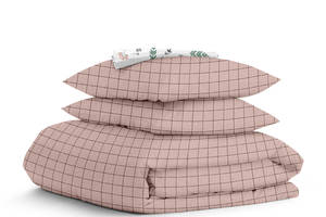 Семейная постель с простыней на резинке ROSE GEOMETRY CS11 Cosas розовый 2х160х220 см