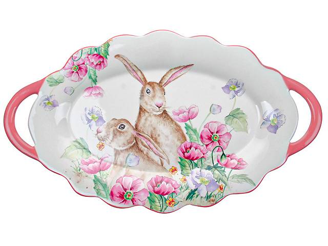 Сервировочное блюдо Bunnies in flowers Lefard AL84697