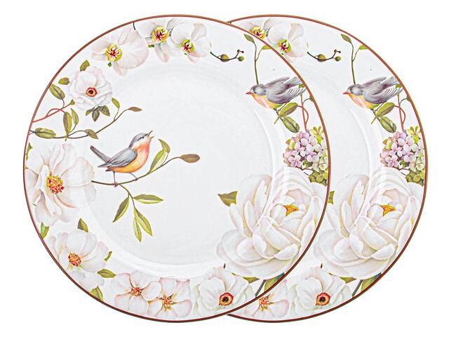 Сервировочные тарелки в наборе 2 штуки диаметр 19 см Сад для птиц AL120805 Lefard