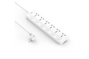 Сетевой удлинитель 2 м XO WL18 6 розеток 10A 250V White