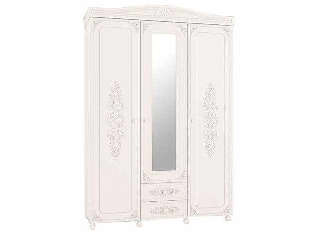 Шафа 3-х дверна Меблі UA Acсоль із дзеркалом для дівчинки прованс Белль Білий Дуб/Білий (53652)