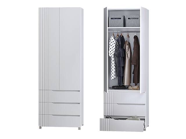 Шкаф для одежды DiPortes 'Портленд' К-823-L Белый (80/230/56) МДФ