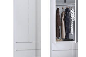 Шкаф для одежды DiPortes 'Портленд' К-823-R Белый (80/230/56) МДФ