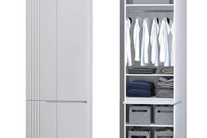 Шкаф для одежды DiPortes 'Портленд' К-824-L Белый (80/230/56) МДФ