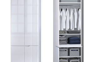 Шкаф для одежды 'Портленд' DiPortes К-824-R Белый глянец (80/230/56) МДФ