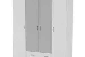 Шкаф для одежды с зеркалами Компанит Шкаф-7 альба (белый)