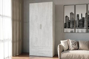 Шкаф для одежды со штангой и двумя ящиками Gusar SТ0002 1000x2190x520 мм Бетон (13670109)