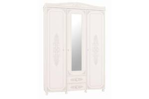 Шкаф трехдверный с зеркалом и ящиками Мебель UA Ассоль 022 Белый Дуб (51055)
