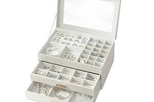 Шкатулка Casegrace SP-01223 White 26,5*18*13,5 для украшений и ювелирных изделий трехуровневая