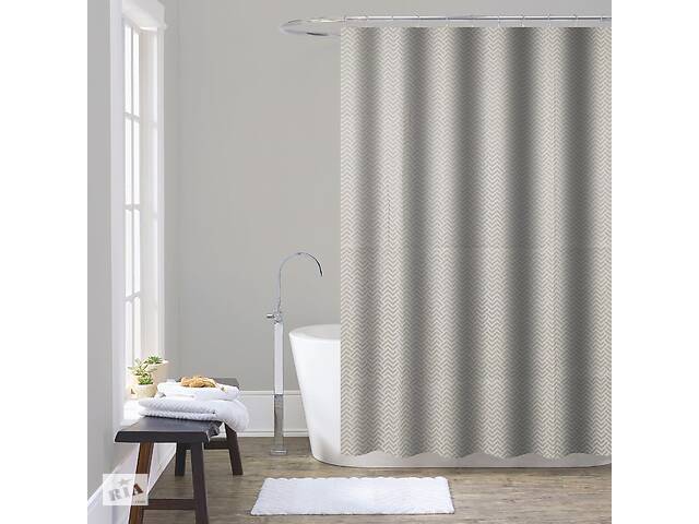 Штора для ванной из полиэстера Mixxus SCT-005-180x180 (Узор серый) (AC0646)