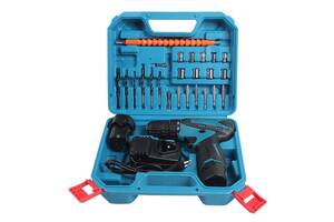 Шуруповерт аккумуляторный Tool-X Cordless Drill с набором насадок 12В 1.5Ач в чемодане